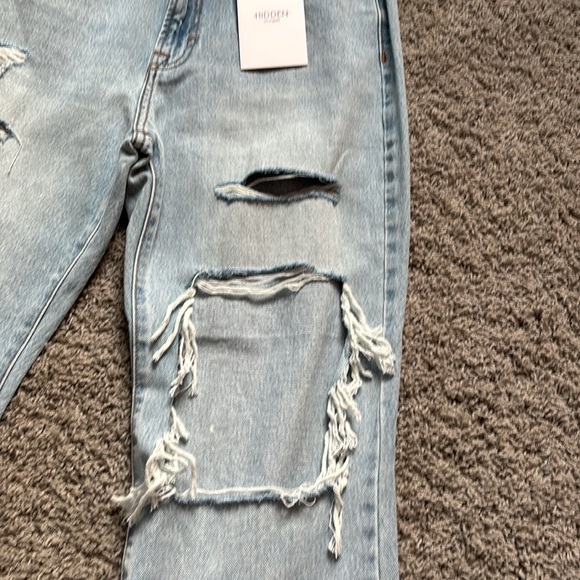Hidden Happi Jeans Destructed Frayed Hem Flare - Picture 4 of 14